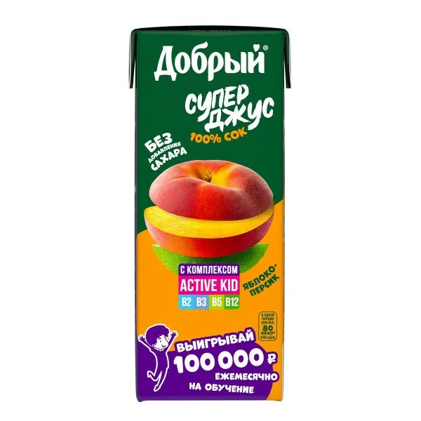 Сок яблоко-персик добрый 0,2